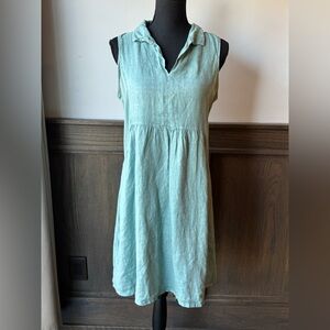 Terri Millennio Sleeveless Linen Dress in light Teal medium